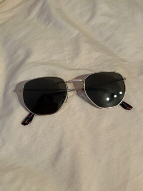 Silver Frame Sunglasses with Black Lenses
